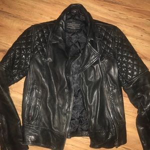 All saints walker leather jacket size uk 4 us 0